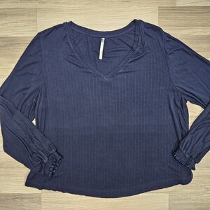 SOMA Womens Blue Longsleeve Pajama Shirt XL